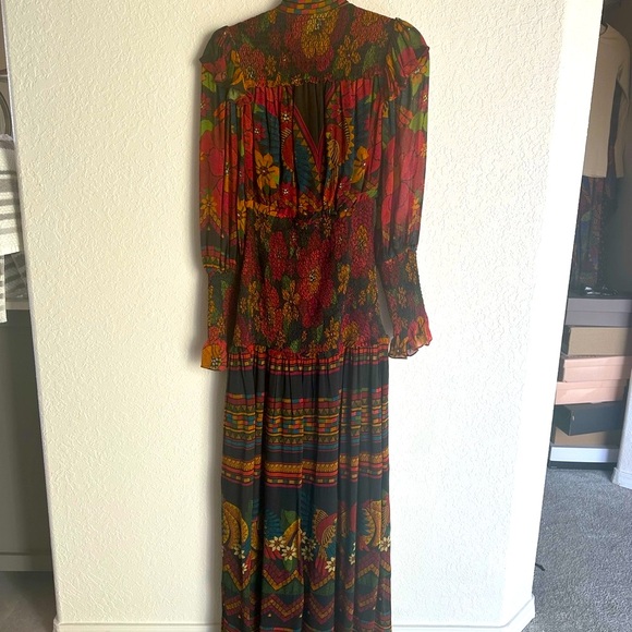 FARM Rio Red and Black Long Sleeve Gown with Bishop Sleeves - Picture 9 of 9